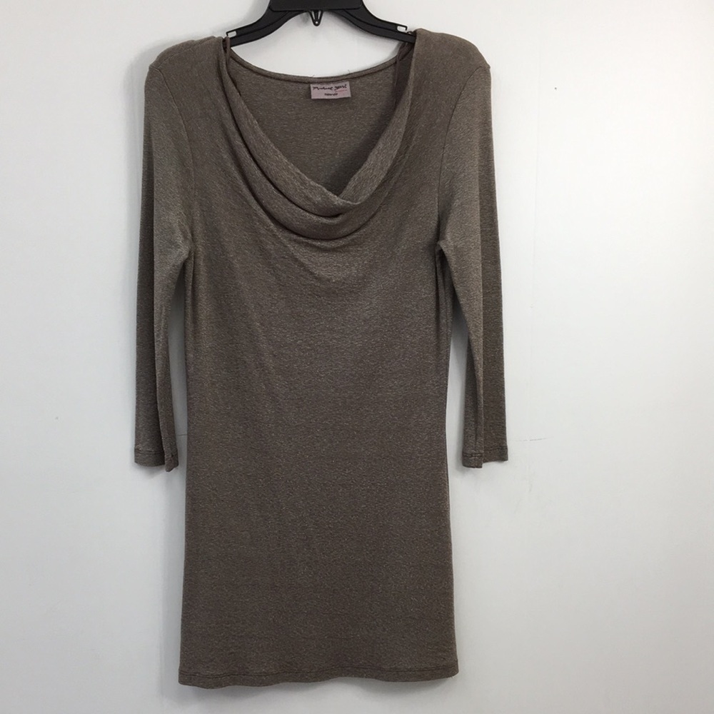 Michael Stans Maternity Shine Cowl Scoop Neck Mini Dress Size S EXCELLENT